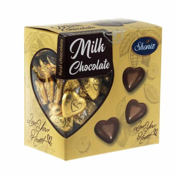 علبة شوكولاتة قلوب شونيز الذهبية