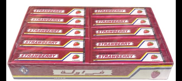 علك محلى بالسكر بنكهة الفراولة