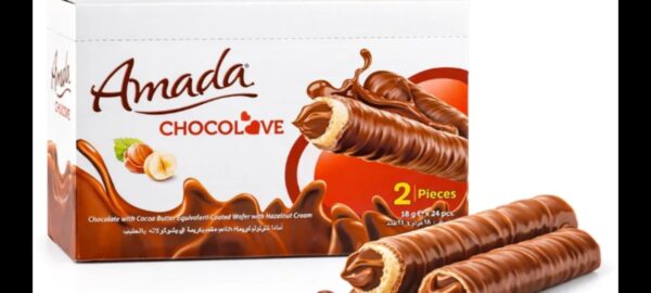 امادا شوكو لوف ويفر بكريمة البندق مغطى بشوكلاتة بالحليب