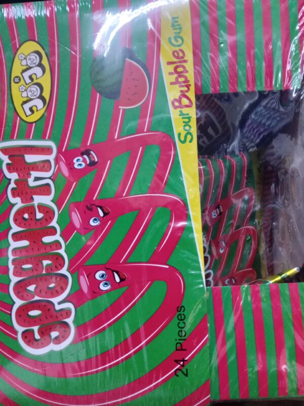 علك شكل معكرونة اسباجتى بالبطيخ