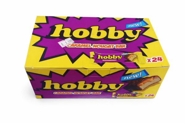 هوبي - نوجا بالكراميل مغطاه بطبقة الشوكولاتة بنكهة الحليب