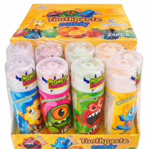 حلوى معجون أسنان مع مسحوق