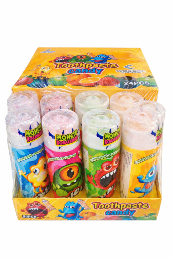 حلوى معجون أسنان مع مسحوق