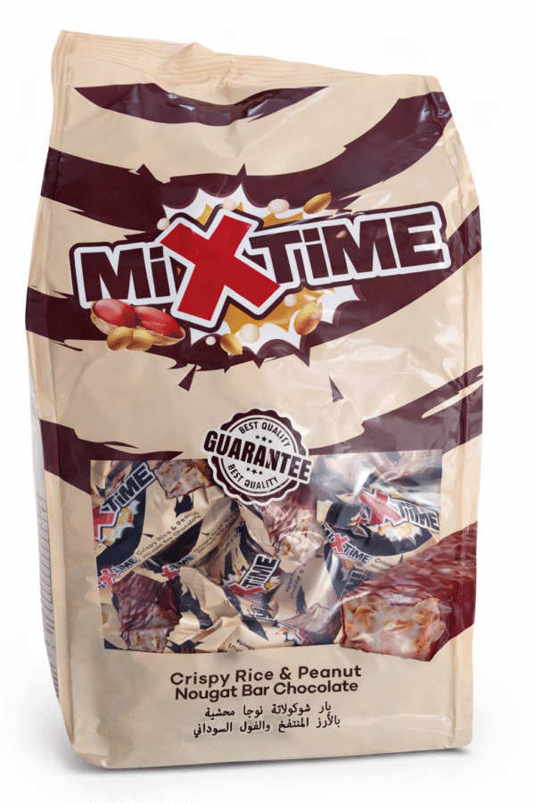 بار شوكولاتة نوجا محشية بالأرز المنتفخ والفول السوداني