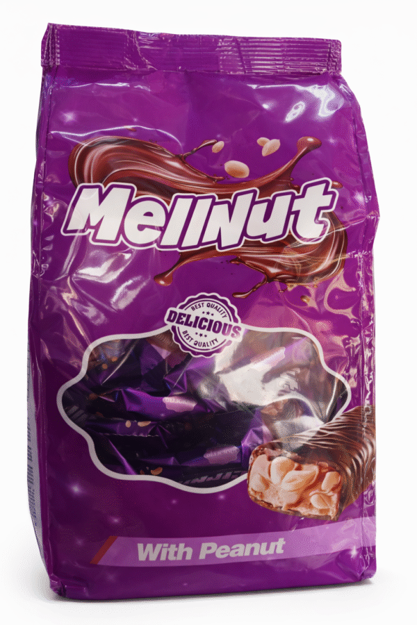 نوجا الكراميل والفول السوداني بالشوكولاتة المركبة بالحليب