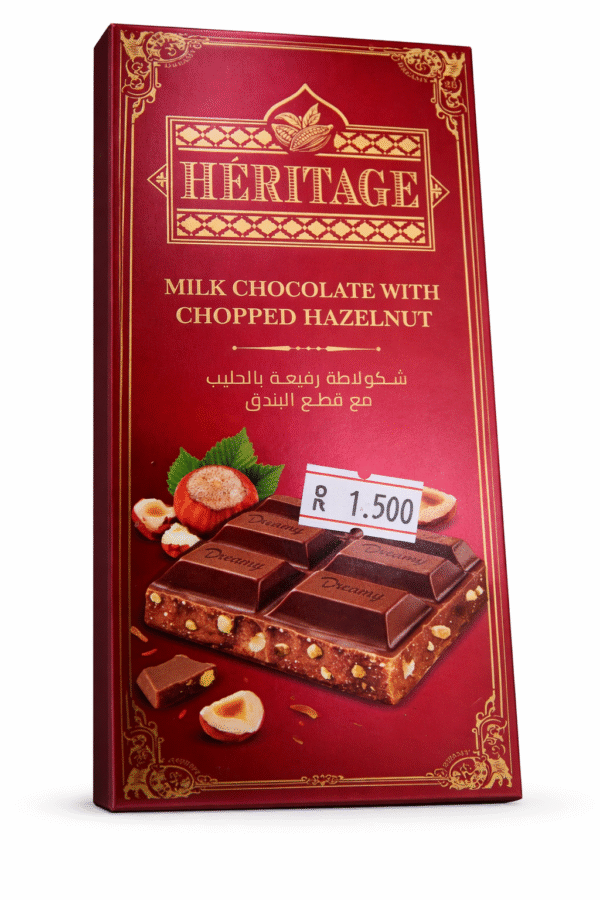 شوكولاطة رفيعة بالحليب مع قطع البندق